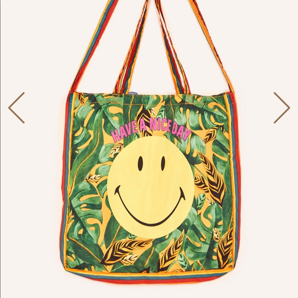 Farm Rio smile 😊 face foldable bag